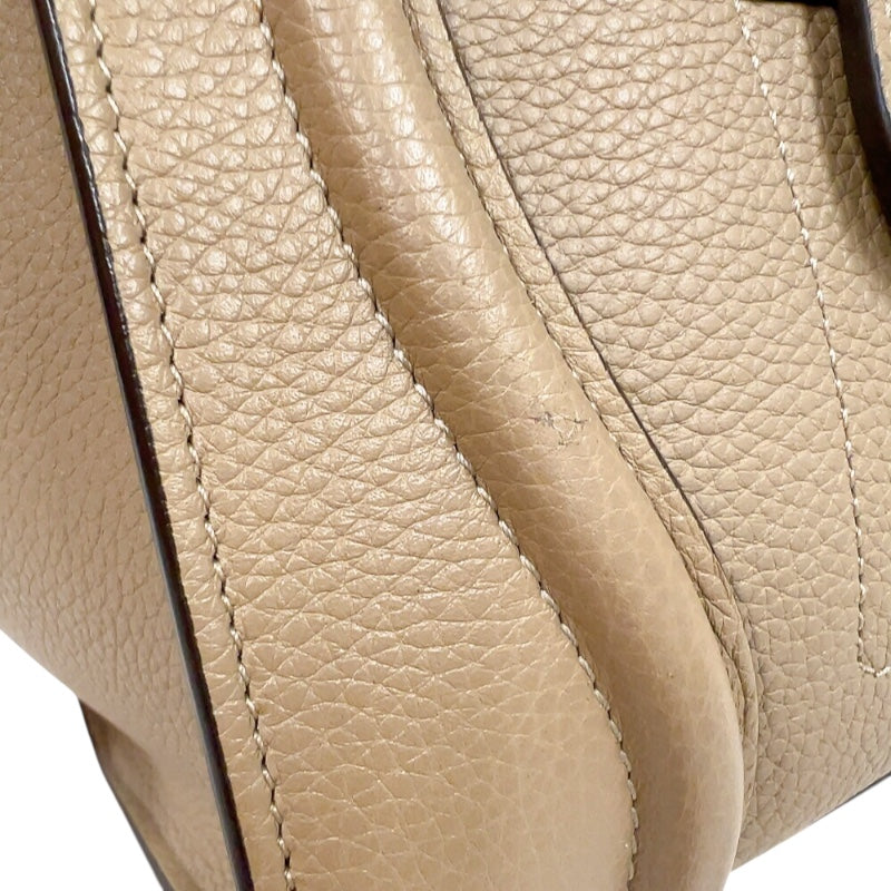 セリーヌ CELINE ラゲージマイクロショッパー 167793 ベージュ　シルバー金具 カーフ レディース ハンドバッグ
