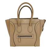 セリーヌ CELINE ラゲージマイクロショッパー 167793 ベージュ　シルバー金具 カーフ レディース ハンドバッグ
