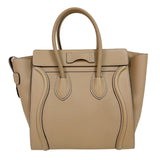 セリーヌ CELINE ラゲージマイクロショッパー 167793 ベージュ　シルバー金具 カーフ レディース ハンドバッグ