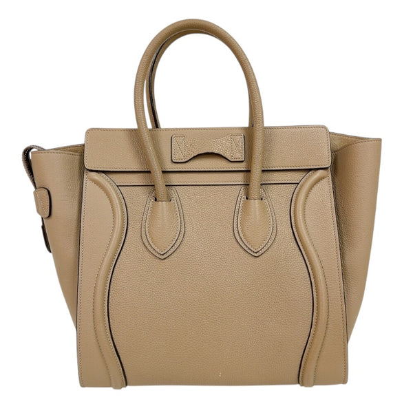 セリーヌ CELINE ラゲージマイクロショッパー 167793 ベージュ　シルバー金具 カーフ レディース ハンドバッグ