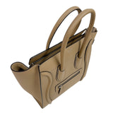 セリーヌ CELINE ラゲージマイクロショッパー 167793 ベージュ　シルバー金具 カーフ レディース ハンドバッグ