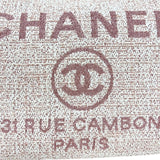 シャネル CHANEL ドーヴィルMM A67001 ピンク ゴールド金具 ストロー レディース トートバッグ