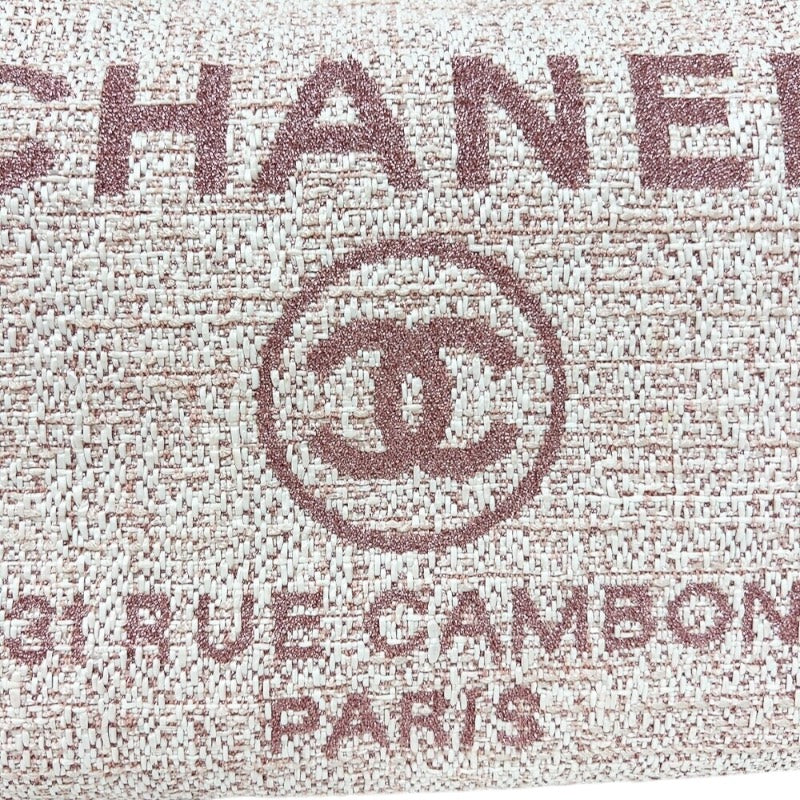 シャネル CHANEL ドーヴィルMM A67001 ピンク ゴールド金具 ストロー レディース トートバッグ