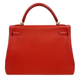 エルメス HERMES ケリー32 内縫い □Q刻印　(2013年製) ヴァーミリオン　ゴールド金具 トゴ レディース ハンドバッグ