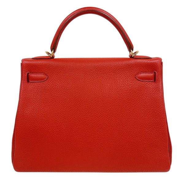 エルメス HERMES ケリー32 内縫い □Q刻印　(2013年製) ヴァーミリオン　ゴールド金具 トゴ レディース ハンドバッグ