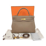 エルメス HERMES ケリー32 内縫い C刻印　(2018年製) エトゥープ　ゴールド金具 トゴ レディース ハンドバッグ