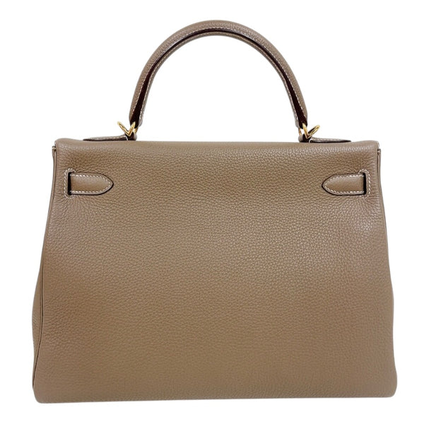 エルメス HERMES ケリー32 内縫い C刻印　(2018年製) エトゥープ　ゴールド金具 トゴ レディース ハンドバッグ