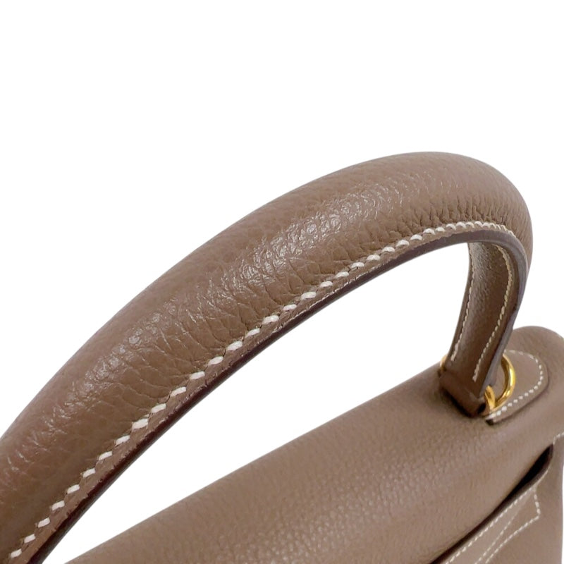 エルメス HERMES ケリー32 内縫い C刻印　(2018年製) エトゥープ　ゴールド金具 トゴ レディース ハンドバッグ
