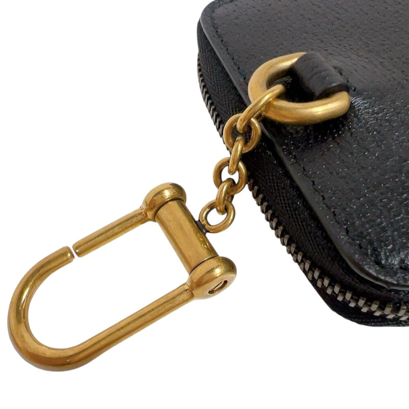 グッチ GUCCI マルチコインケース＆カードホルダー 721903 ブラック、ホワイト　ゴールド金具 レザー ユニセックス コインケース
