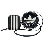 グッチ GUCCI マルチコインケース＆カードホルダー 721903 ブラック、ホワイト　ゴールド金具 レザー ユニセックス コインケース
