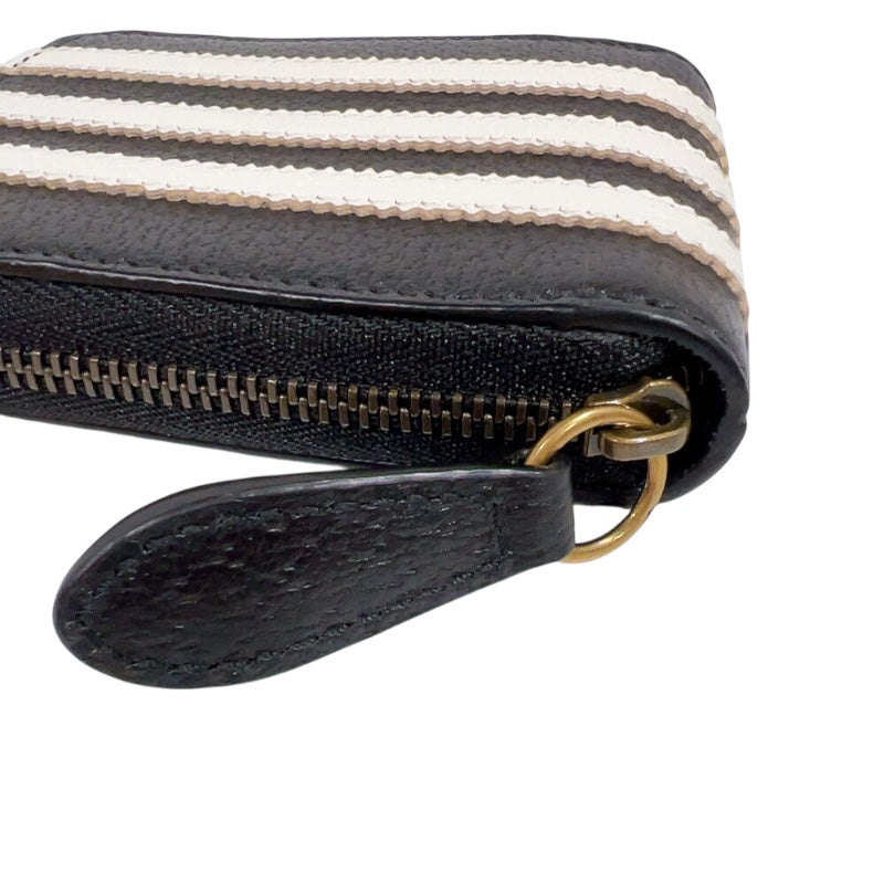 グッチ GUCCI マルチコインケース＆カードホルダー 721903 ブラック、ホワイト　ゴールド金具 レザー ユニセックス コインケース