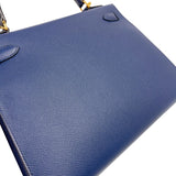 エルメス HERMES ケリー28 外縫い W刻印　(2024年製) ブルーネイビー　ゴールド金具 ヴォーエプソン レディース ハンドバッグ