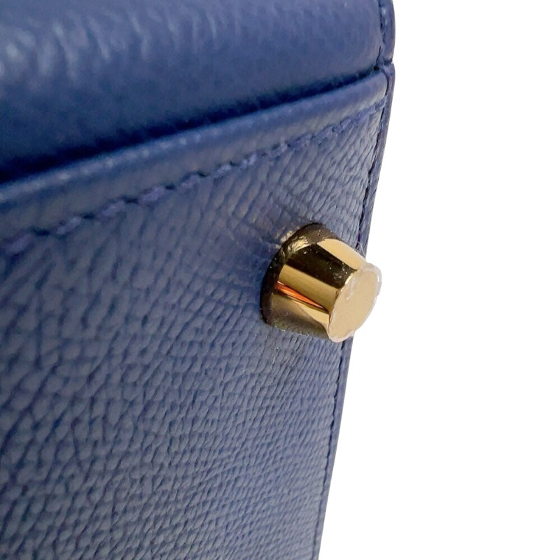 エルメス HERMES ケリー28 外縫い W刻印　(2024年製) ブルーネイビー　ゴールド金具 ヴォーエプソン レディース ハンドバッグ