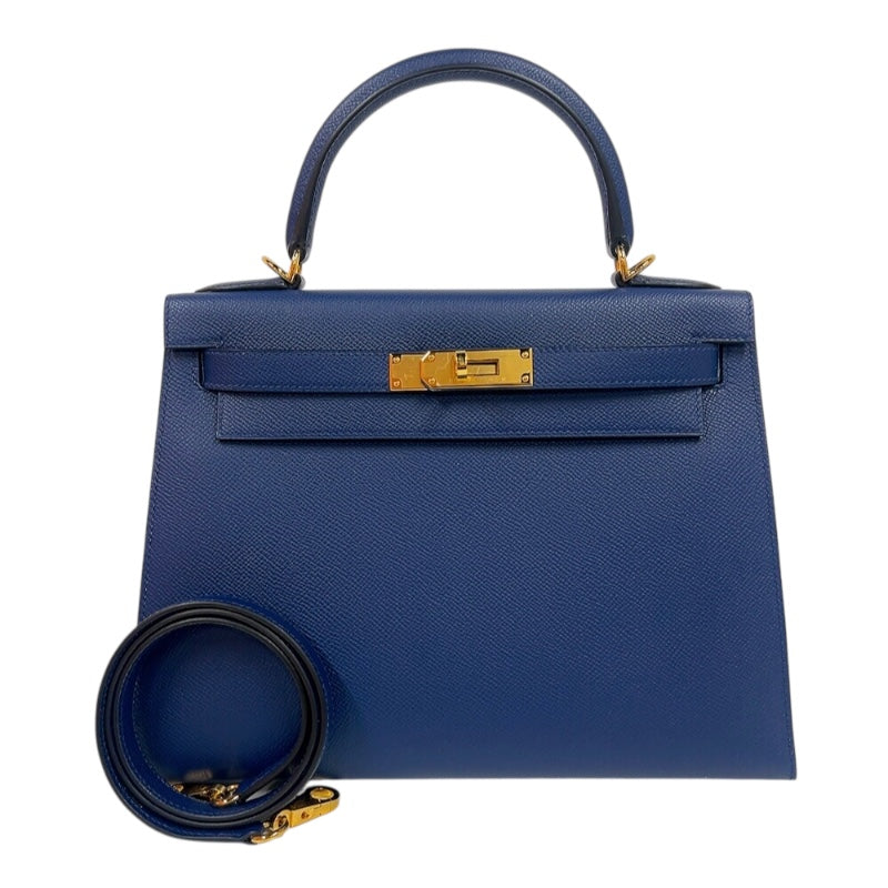 エルメス HERMES ケリー28 外縫い W刻印　(2024年製) ブルーネイビー　ゴールド金具 ヴォーエプソン レディース ハンドバッグ