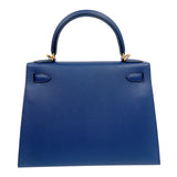 エルメス HERMES ケリー28 外縫い W刻印　(2024年製) ブルーネイビー　ゴールド金具 ヴォーエプソン レディース ハンドバッグ