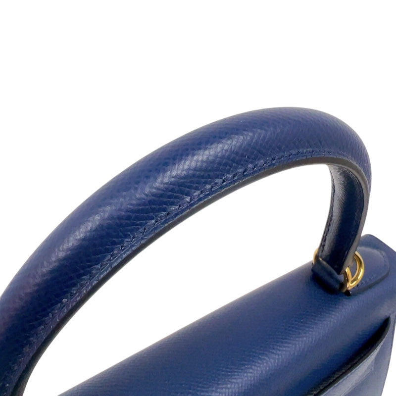 エルメス HERMES ケリー28 外縫い W刻印　(2024年製) ブルーネイビー　ゴールド金具 ヴォーエプソン レディース ハンドバッグ