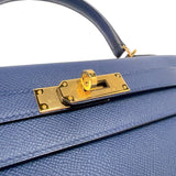 エルメス HERMES ケリー28 外縫い W刻印　(2024年製) ブルーネイビー　ゴールド金具 ヴォーエプソン レディース ハンドバッグ