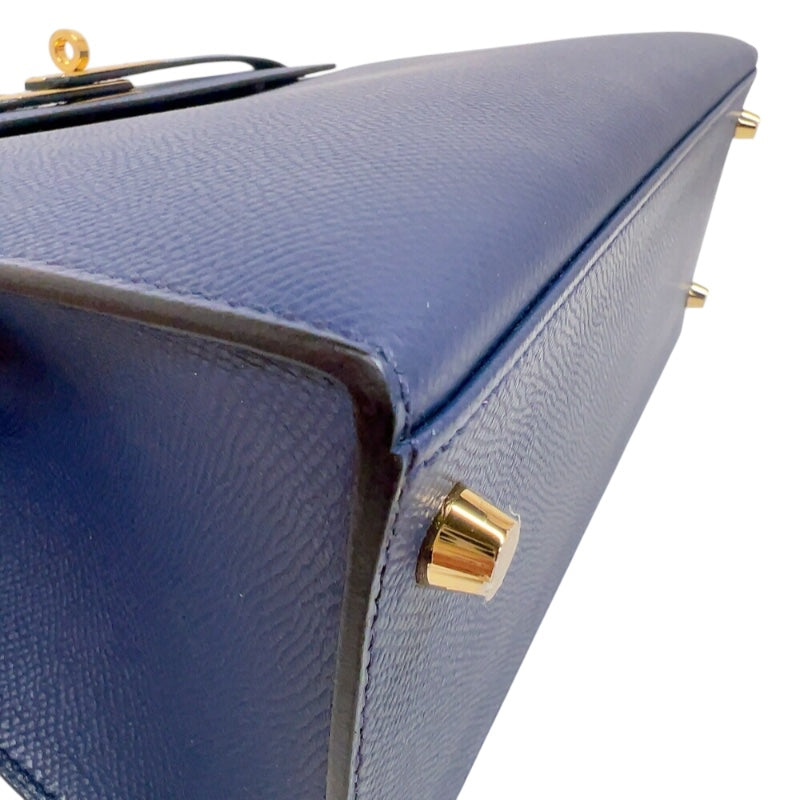 エルメス HERMES ケリー28 外縫い W刻印　(2024年製) ブルーネイビー　ゴールド金具 ヴォーエプソン レディース ハンドバッグ