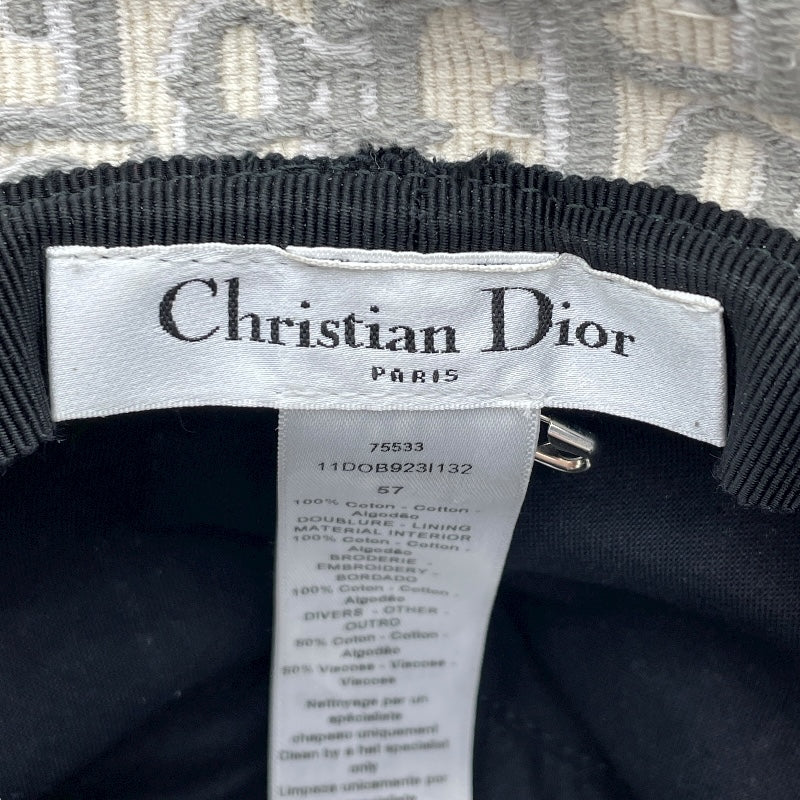 クリスチャン・ディオール Christian Dior オブリーク総柄ボブハット 11D0B923I132 グレー コットン メンズ その他ファッション雑貨