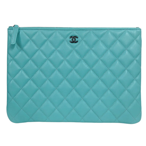シャネル CHANEL マトラッセクラッチバッグ ターコイズブルー ラムスキン ラム レディース クラッチバッグ