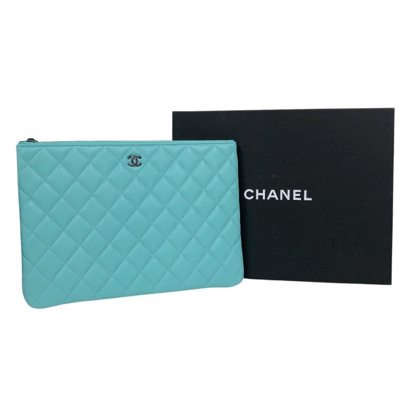 シャネル CHANEL マトラッセクラッチバッグ ターコイズブルー ラムスキン ラム レディース クラッチバッグ