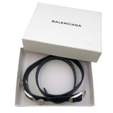 バレンシアガ BALENCIAGA ジャイアントブレスレット 236345 ブラック　シルバー金具 レザー ユニセックス ブレスレット
