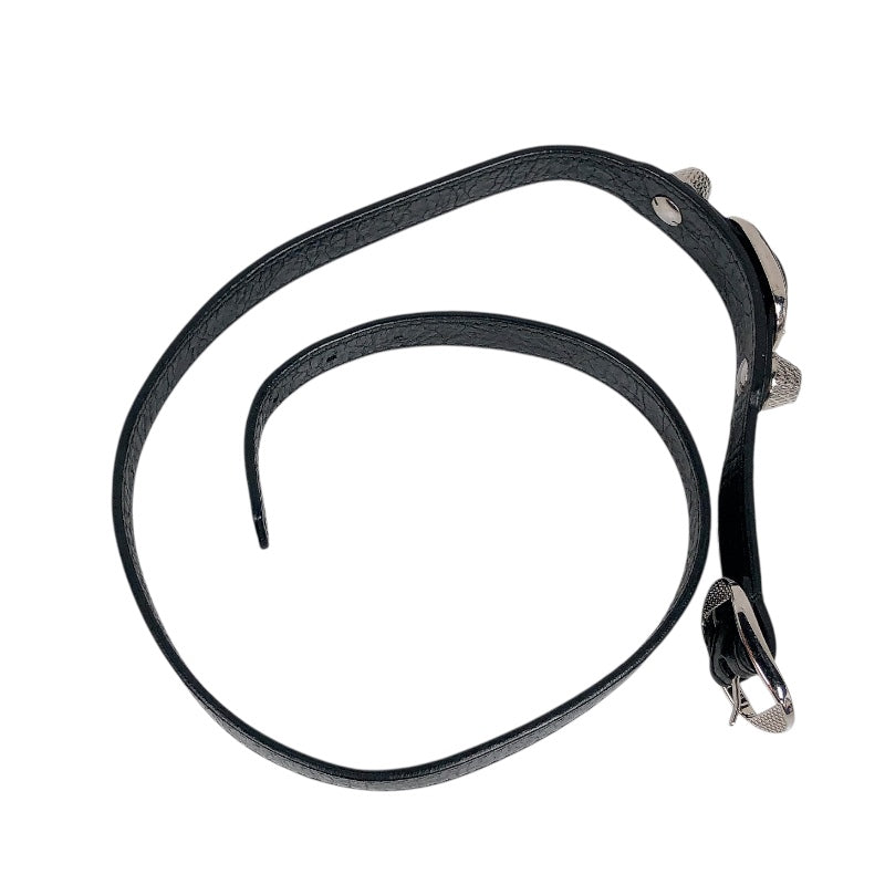 バレンシアガ BALENCIAGA ジャイアントブレスレット 236345 ブラック　シルバー金具 レザー ユニセックス ブレスレット
