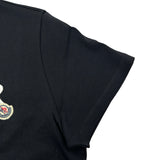 モンクレール MONCLER ロゴワッペン半袖シャツ ブラック コットン レディース 半袖Ｔシャツ