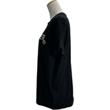 モンクレール MONCLER ロゴワッペン半袖シャツ ブラック コットン レディース 半袖Ｔシャツ
