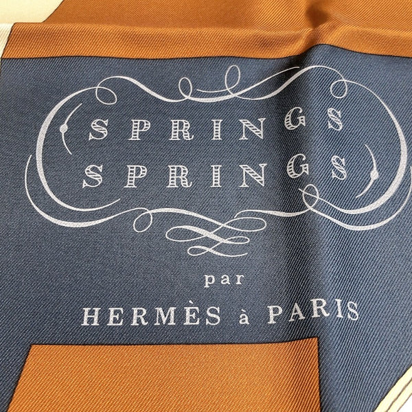 エルメス HERMES カレ90　SPRINGS SPRINGS マルチカラー シルク レディース スカーフ