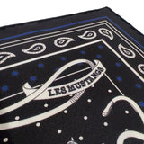 エルメス HERMES カレ55　野生馬　Les Mustangs Bandana ノワール/ブラン/マリン シルク レディース スカーフ