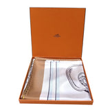 エルメス HERMES カレ90 ダブルフェイス ブラウン・イエロー シルク レディース スカーフ