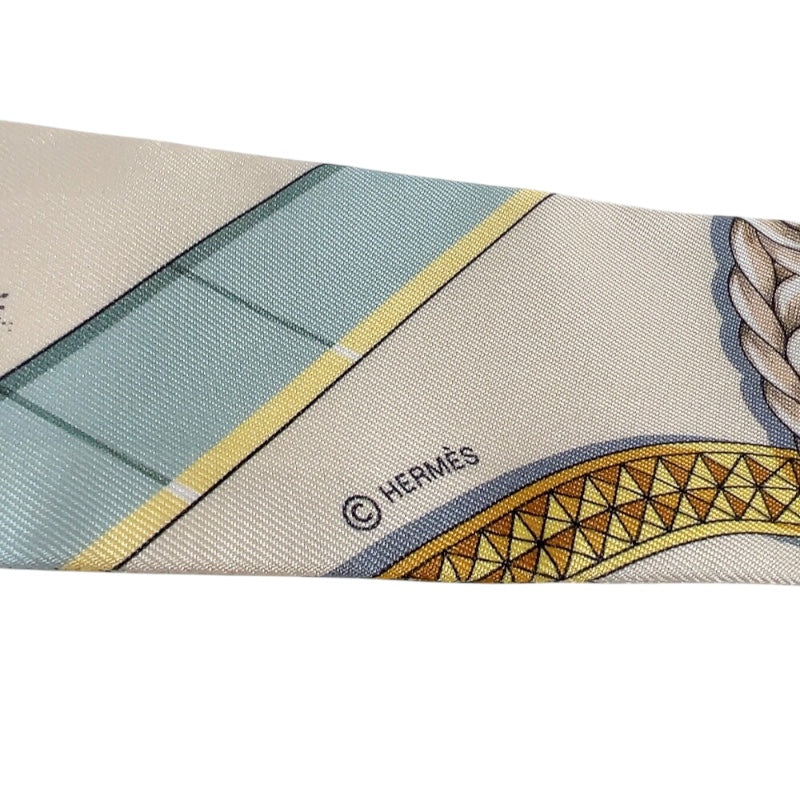 エルメス HERMES ツイリー《グラン・アパラ》 イヴォワール/マリン/ピンク シルク レディース スカーフ