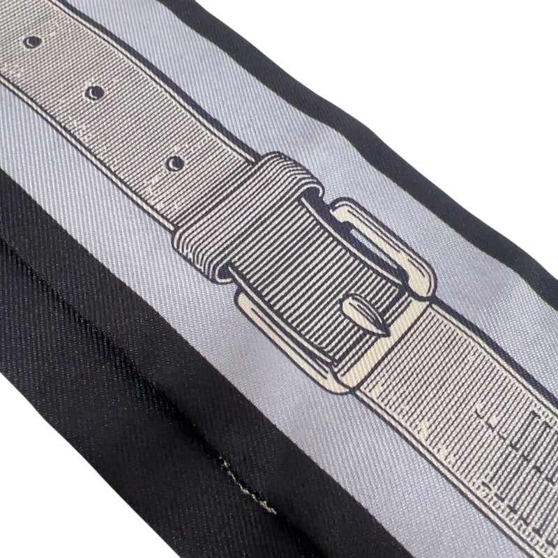 エルメス HERMES ツイリー《ブリッド・ア・ブロック/詩的な目録》 H064288S 10 黒/グレー/クレーム シルク レディース スカーフ