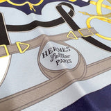 エルメス HERMES ガヴロッシュ 45 《エプロン・ドール》EPERONDOR ネイビー/イエロー/ブラック シルク レディース スカーフ