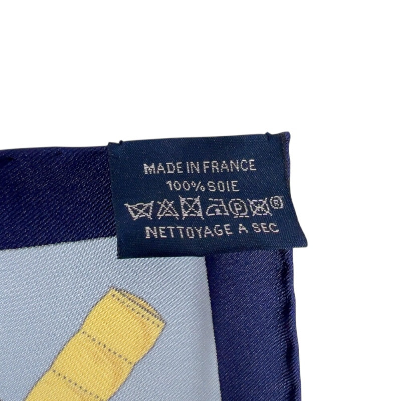 エルメス HERMES ガヴロッシュ 45 《エプロン・ドール》EPERONDOR ネイビー/イエロー/ブラック シルク レディース スカーフ