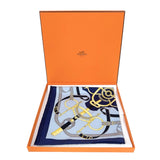 エルメス HERMES ガヴロッシュ 45 《エプロン・ドール》EPERONDOR ネイビー/イエロー/ブラック シルク レディース スカーフ