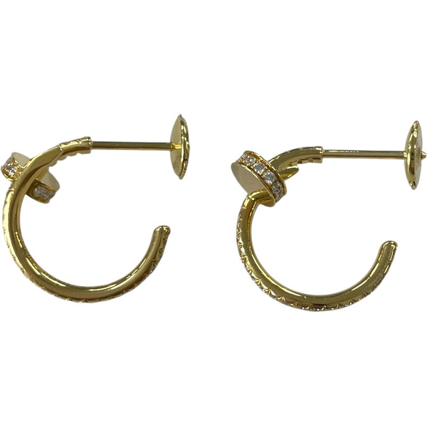 カルティエ Cartier ジュストアンクル フープダイヤピアス SM イエローゴールド 750YG ジュエリー