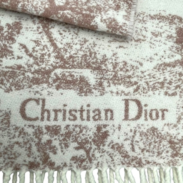 クリスチャン・ディオール Christian Dior トワルドゥジュイソバージュ マフラー 41JOU215I159 ピンク アイボリー カシミヤ/ウール レディース マフラー