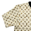 ルイ・ヴィトン LOUIS VUITTON モノグラム総柄半袖ワンピース F0JD85 ベージュ コットン レディース ワンピース