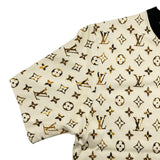 ルイ・ヴィトン LOUIS VUITTON モノグラム総柄半袖ワンピース F0JD85 ベージュ コットン レディース ワンピース
