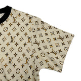ルイ・ヴィトン LOUIS VUITTON モノグラム総柄半袖ワンピース F0JD85 ベージュ コットン レディース ワンピース