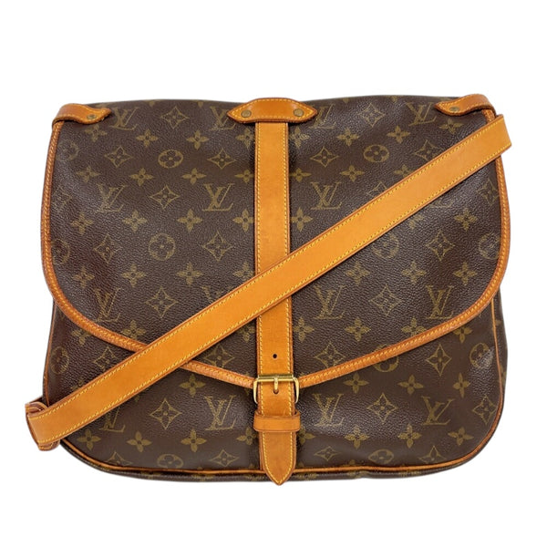 ルイ・ヴィトン LOUIS VUITTON ソミュール35 M42254 ブラウン ゴールド金具 モノグラム レディース ショルダーバッグ