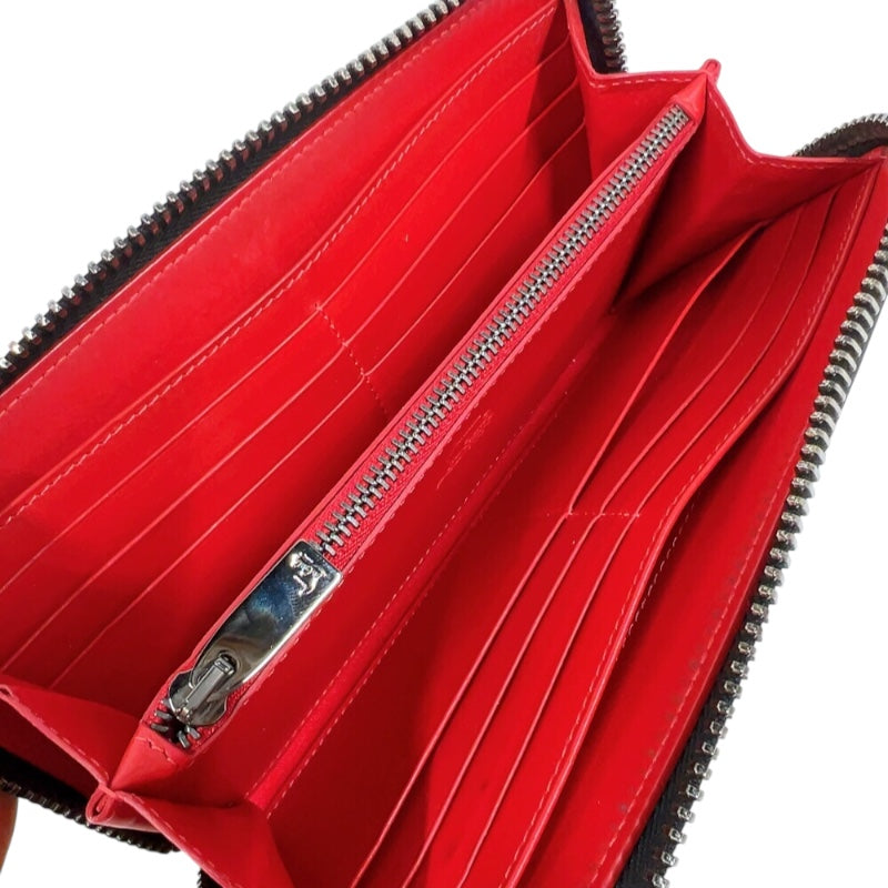 クリスチャン・ルブタン Christian louboutin パネトーネ　ラウンドファスナー長財布 1165044 ブラック　シルバー金具 レザー メンズ 長財布