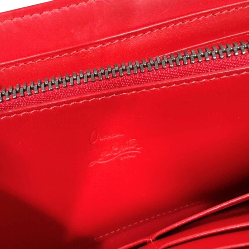 クリスチャン・ルブタン Christian louboutin パネトーネ　ラウンドファスナー長財布 1165044 ブラック　シルバー金具 レザー メンズ 長財布