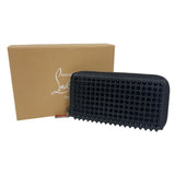 クリスチャン・ルブタン Christian louboutin パネトーネ　ラウンドファスナー長財布 1165044 ブラック　シルバー金具 レザー メンズ 長財布