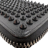 クリスチャン・ルブタン Christian louboutin パネトーネ　ラウンドファスナー長財布 1165044 ブラック　シルバー金具 レザー メンズ 長財布