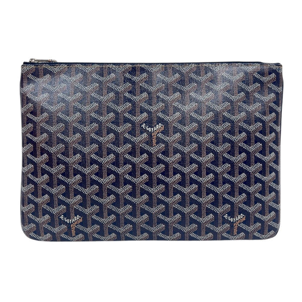 ゴヤール GOYARD セナMM ネイビー　シルバー金具 PVC レディース クラッチバッグ