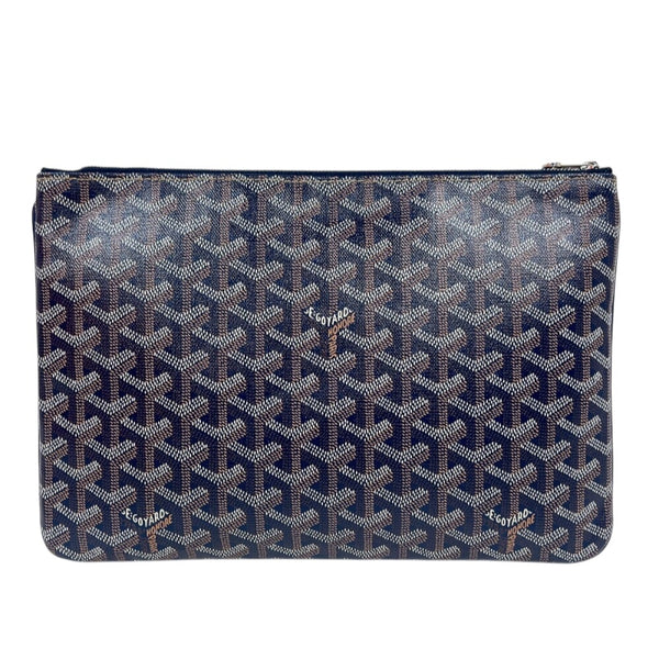 ゴヤール GOYARD セナMM ネイビー　シルバー金具 PVC レディース クラッチバッグ