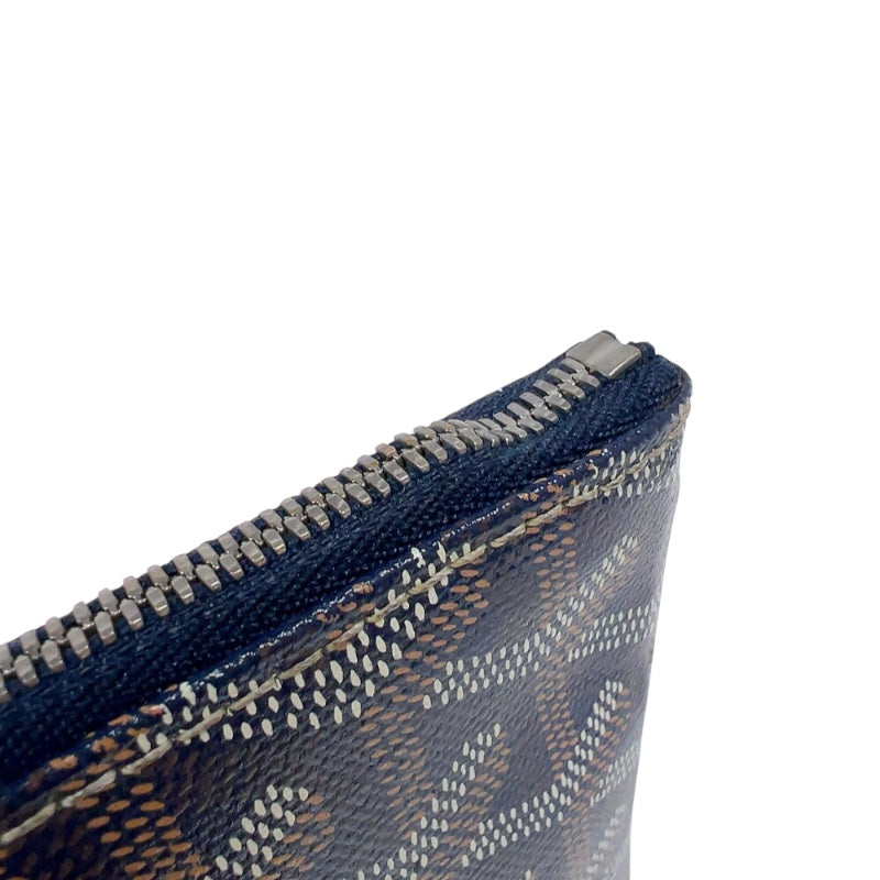 ゴヤール GOYARD セナMM ネイビー　シルバー金具 PVC レディース クラッチバッグ